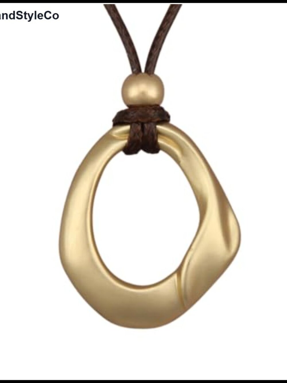 Boho Long Pendant Necklace Faux Leather Cord Adjustable 31.5"